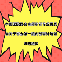 中國(guó)醫(yī)院協(xié)會(huì)內(nèi)部審計(jì)專業(yè)委員會(huì)關(guān)于舉辦第一期內(nèi)部審計(jì)培訓(xùn)班的通知